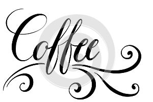 Handlettered text coffee for menu card in restaurants photo