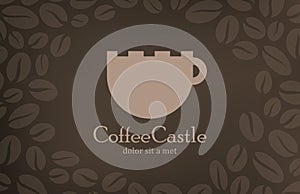 Coffee vintage logo design template. Cafe menu cov
