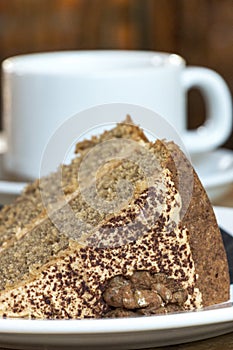 Coffee Walnut Cake and Tea