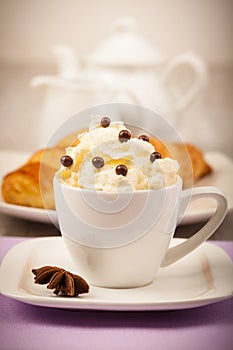 Coffee with whipped cream