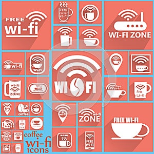 Coffee WIFI icons 2