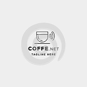 coffee wifi logo design vector cafe internet icon sign symbol