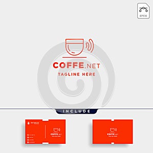 coffee wifi logo design vector cafe internet icon sign symbol photo
