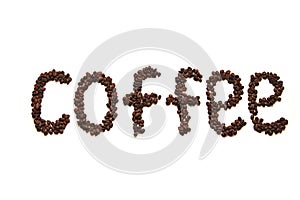 Coffee word written grain coffee