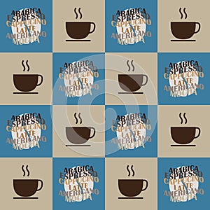 coffee writing seamless pattern for background