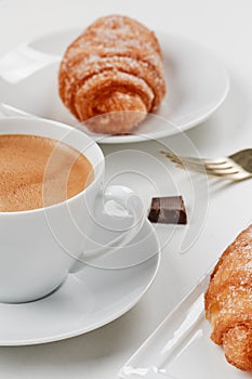 coffee and xuixos typical of catalonia, spain photo