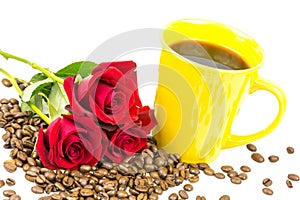 Coffeebeans cup roses 4