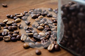 Coffeebeans on the table