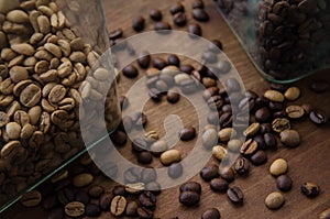 Coffeebeans on the table