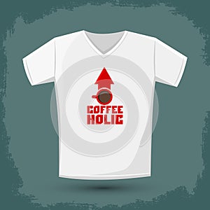 Coffeeholic, coffee addict vector shirt design