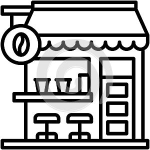 Coffeehouse, coffee shop or cafe icon