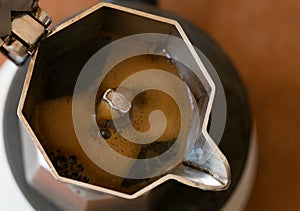 coffeepot in a top view
