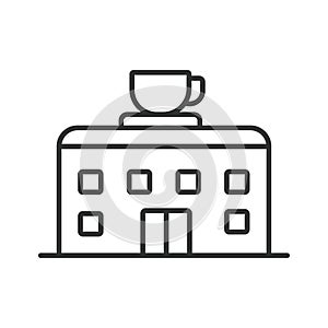 Coffees shop icon line design. Cafe, espresso, latte, cappuccino, coffee cup vector illustration. Coffees shop editable