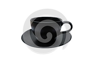 Coffeeâ€‹/teaâ€‹ cupâ€‹ whiteâ€‹ andâ€‹ blackâ€‹ isolatedâ€‹ onâ€‹ whiteâ€‹ background.â€‹