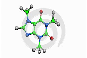 Coffein molecule as an atomic model