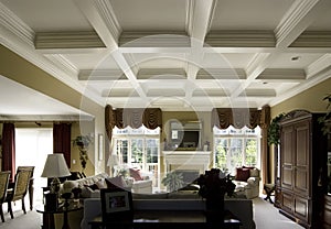 Coffered ceiling in a luxury home