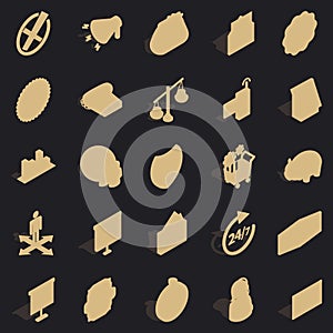 Coffers icons set, simple style