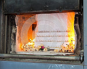 Coffin in cremation