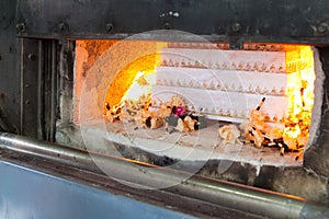Coffin in cremation
