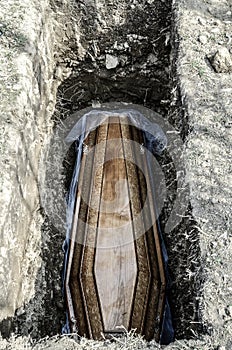 Coffin in the ground