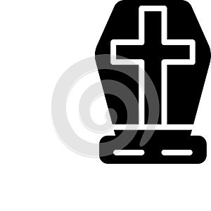 coffin icon solid illustration helloween
