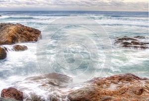 Coffs harbour water on rocks