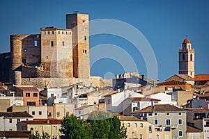 Cofrentes town, castle and bellfry