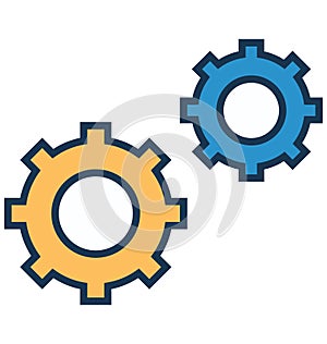 Cog, cogwheel Isolated Vector Icon can be easily modified or edit