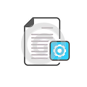 Cog document file gear optimise page settings icon
