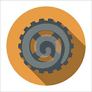 Cog gear icon on black shadow backgrounds. Gears and cogs symbol. Industrial icon. Web design icon. Space for gear text. EPS.10-