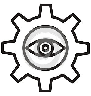 Cog line isolated vector icon can be easily modified and edit