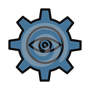 Cog line isolated vector icon can be easily modified and edit