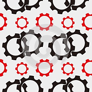 cog machine colorful gear seamless background vector