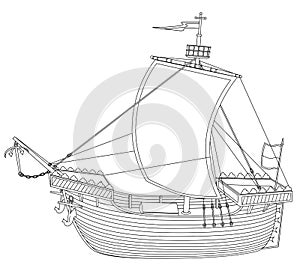 Cog, traditional sailing ship during the Hanseatic League