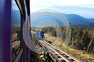 Cog train heads down in White Mountain