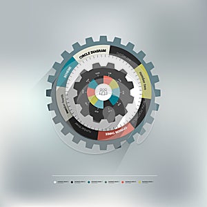 Cog wheel circle diagram for info graphic.