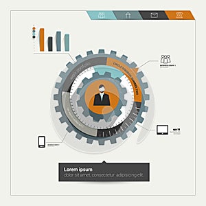 Cog wheel diagram for business template.