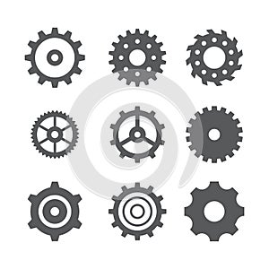 Cog Wheel Set vector icon symbol isolated on white background