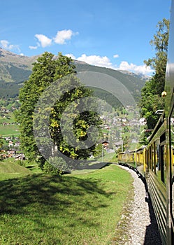 Cog-wheel train to Jungfraujoch in the Swiss Alps photo