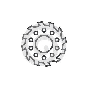 Cog Wheel vector icon symbol isolated on white background