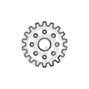 Cog Wheel vector icon symbol isolated on white background