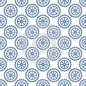 Cog wheels vector geometric seamless pattern