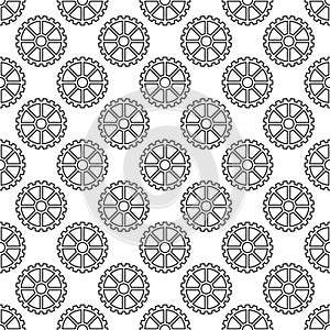 Cog wheels vector modern seamless pattern