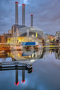 Cogeneration plant at the river Spree photo