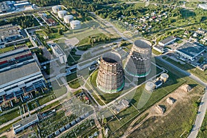 Cogeneration Power Plant Construction Area in Vilnius, Lithuania. Chimney