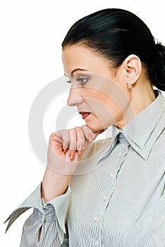 Cogitative business woman