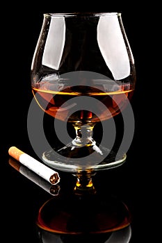 Cognac with cigarettes