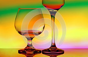 Cognac and wineglass photo