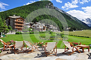 Cogne mountain holiday resort. Aosta Valley, Italy photo