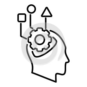 Cognition new problem icon outline vector. Critical thinking